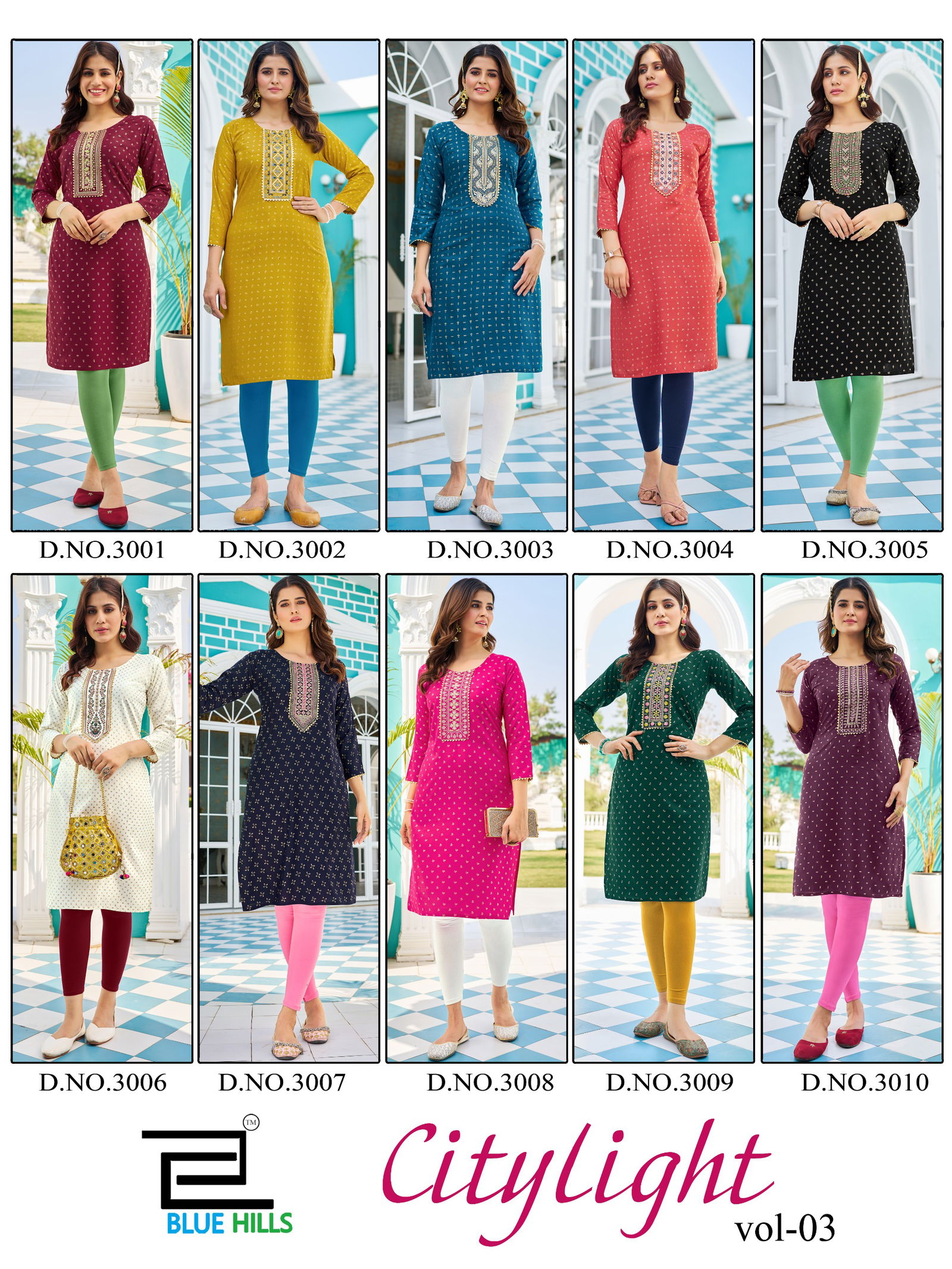 City Light Vol 3 By Blue Hills Rayon Foil Printed Plus Size Kurti Wholesale Price In Surat